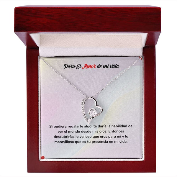 Collar de Amor para Siempre - Regalo de Amor para el Amor de mi Vida Jewelry ShineOn Fulfillment Acabado en oro blanco de 14 k Cajita de Lujo con Luz Led 