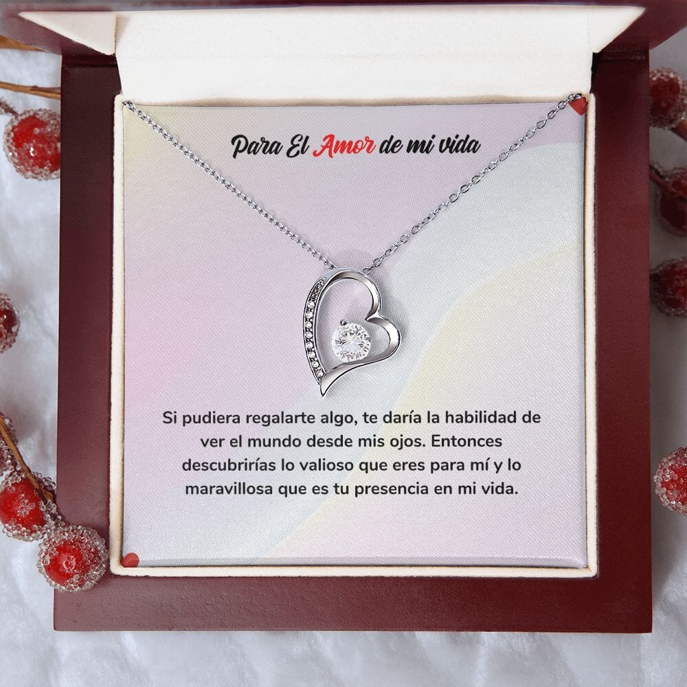 Collar de Amor para Siempre - Regalo de Amor para el Amor de mi Vida Jewelry ShineOn Fulfillment Acabado en oro blanco de 14 k Cajita de Lujo con Luz Led 