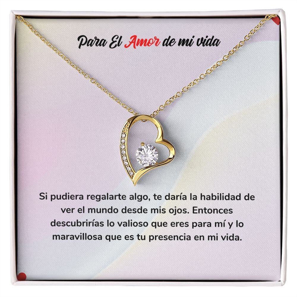 Collar de Amor para Siempre - Regalo de Amor para el Amor de mi Vida Jewelry Acabado en Oro Amarillo de 18 quilates. Cajita Estandard (Gratis) 