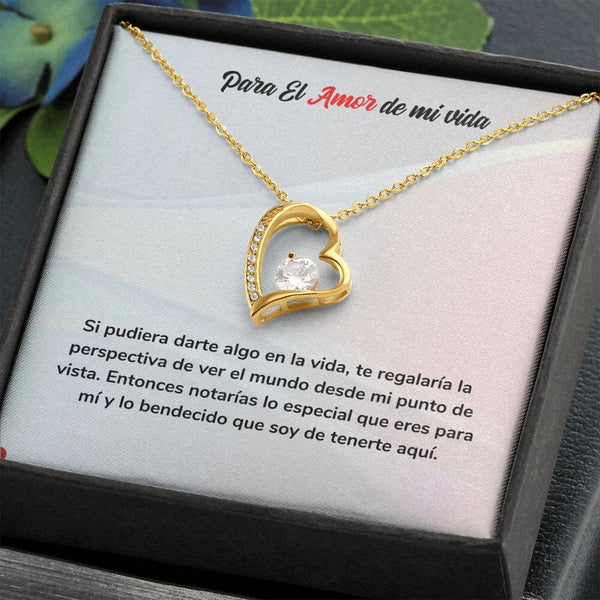 Collar de Amor - Regalo de Amor Eterno Jewelry Acabado en Oro Amarillo de 18 quilates. Cajita Estandard (Gratis) 