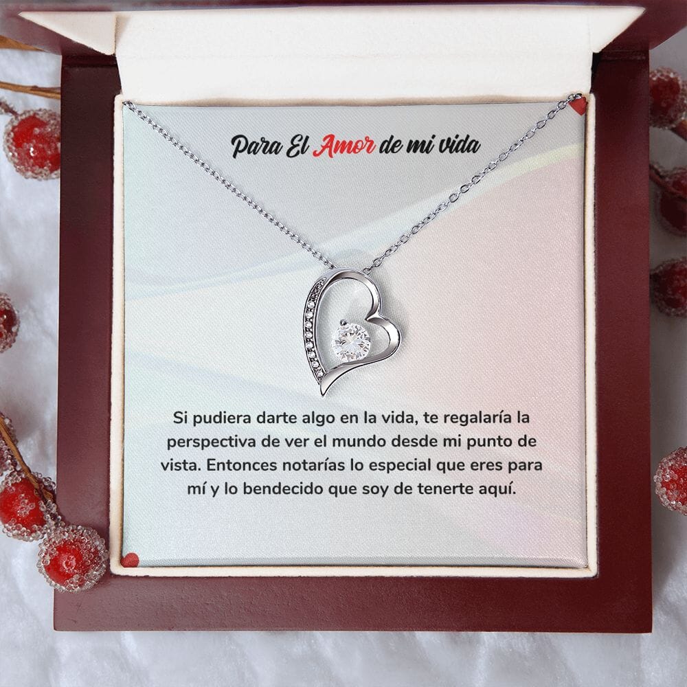 Collar de Amor - Regalo de Amor Eterno Jewelry ShineOn Fulfillment Acabado en oro blanco de 14 k Cajita de Lujo con Luz Led 
