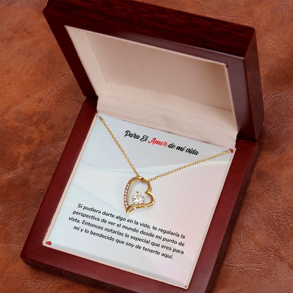 Collar de Amor - Regalo de Amor Eterno Jewelry ShineOn Fulfillment Acabado en Oro Amarillo de 18 quilates. Cajita de Lujo con Luz Led 