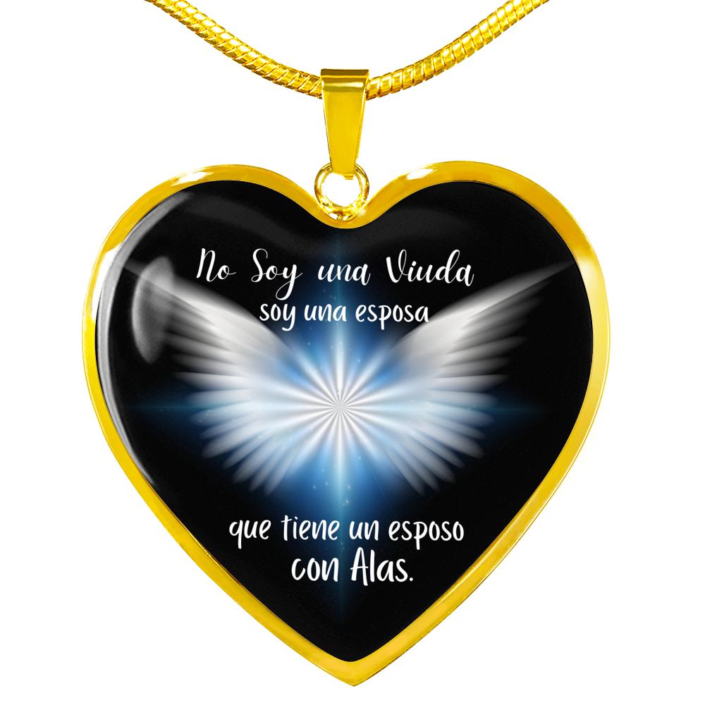 Collar de corazón con mensaje para una mujer que su esposo se ha ido al cielo. Jewelry 