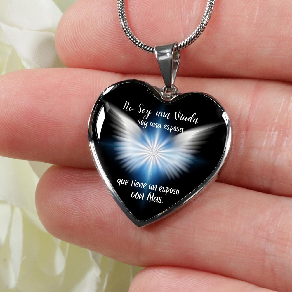 Collar de corazón con mensaje para una mujer que su esposo se ha ido al cielo. Jewelry ShineOn Fulfillment 