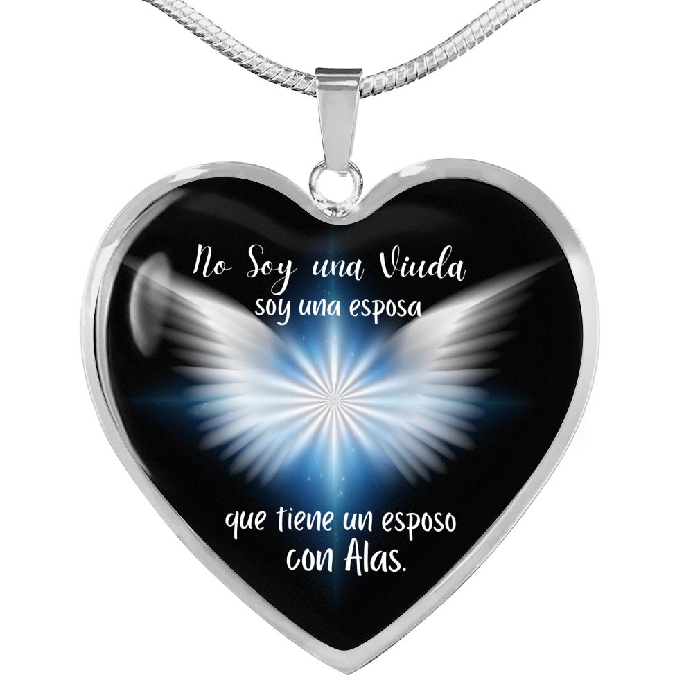 Collar de corazón con mensaje para una mujer que su esposo se ha ido al cielo. Jewelry 