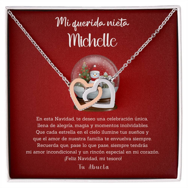 ✨ Collar de Corazones Entrelazados: Un Regalo de Amor Eterno de Abuela para Nieta en Navidad ✨ Jewelry Acabado en Oro Blanco/Rosa Caja Estándar Incluida 