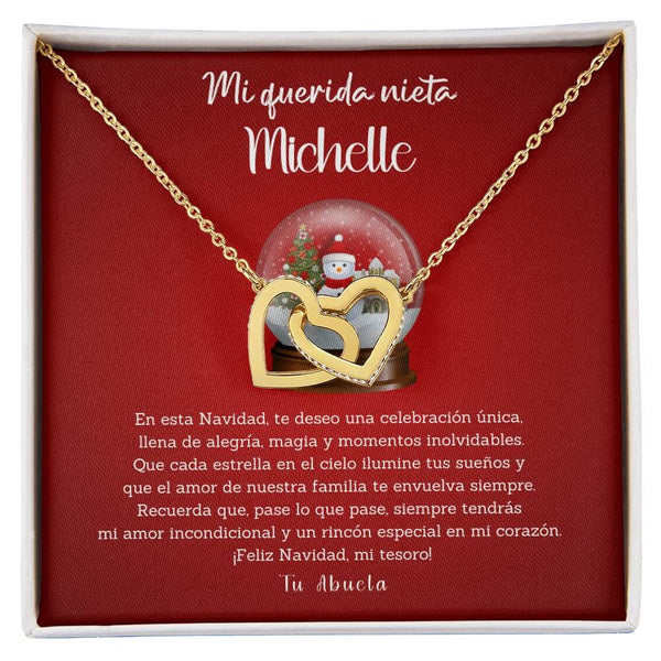 ✨ Collar de Corazones Entrelazados: Un Regalo de Amor Eterno de Abuela para Nieta en Navidad ✨ Jewelry Acabado en Oro Amarillo de 18 quilates Caja Estándar Incluida 