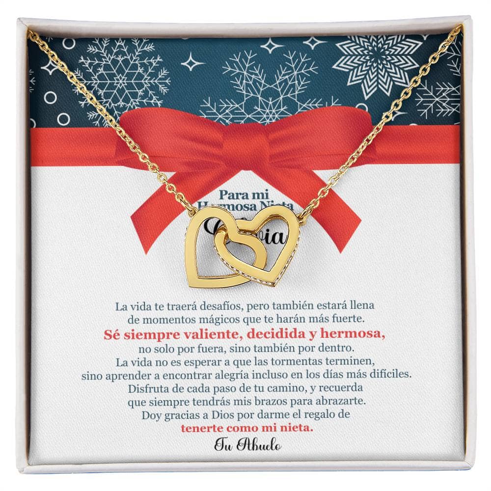 ✨ Collar de Corazones Entrelazados: Un Regalo en Navidad de Amor Eterno de Abuelo para Nieta ✨ Jewelry Acabado en Oro Amarillo de 18 quilates Caja Estándar (Incluida) 