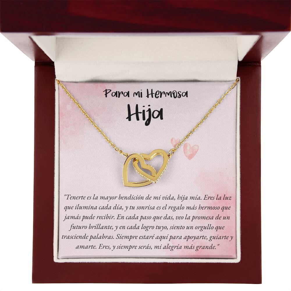 Collar de Dos Corazones Entrelazados en Caja de Regalo: Amor Eterno de Padre/Madre a Hija Jewelry 