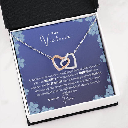 Collar de Regalo con mensaje para Hija, Nieta, Amiga… Collar con dos corazones Amor. Personalizable Jewelry 