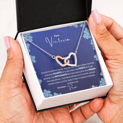 Collar de Regalo con mensaje para Hija, Nieta, Amiga… Collar con dos corazones Amor. Personalizable Jewelry 