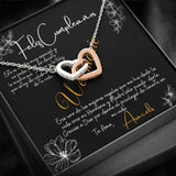 Collar de regalo cumpleaños para Hermana Mayor - Dos corazones con Circonia Cúbica Jewelry ShineOn Fulfillment 