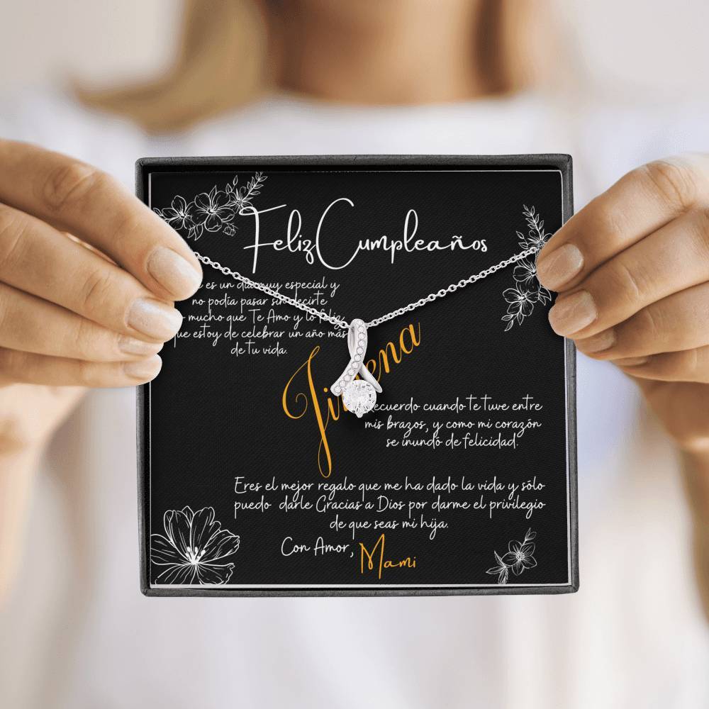 Collar de Regalo para cumpleaños para Hija. Collar Cinta con piedra. Personalizable Jewelry 