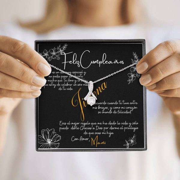 Collar de Regalo para cumpleaños para Hija. Collar Cinta con piedra. Personalizable Jewelry 