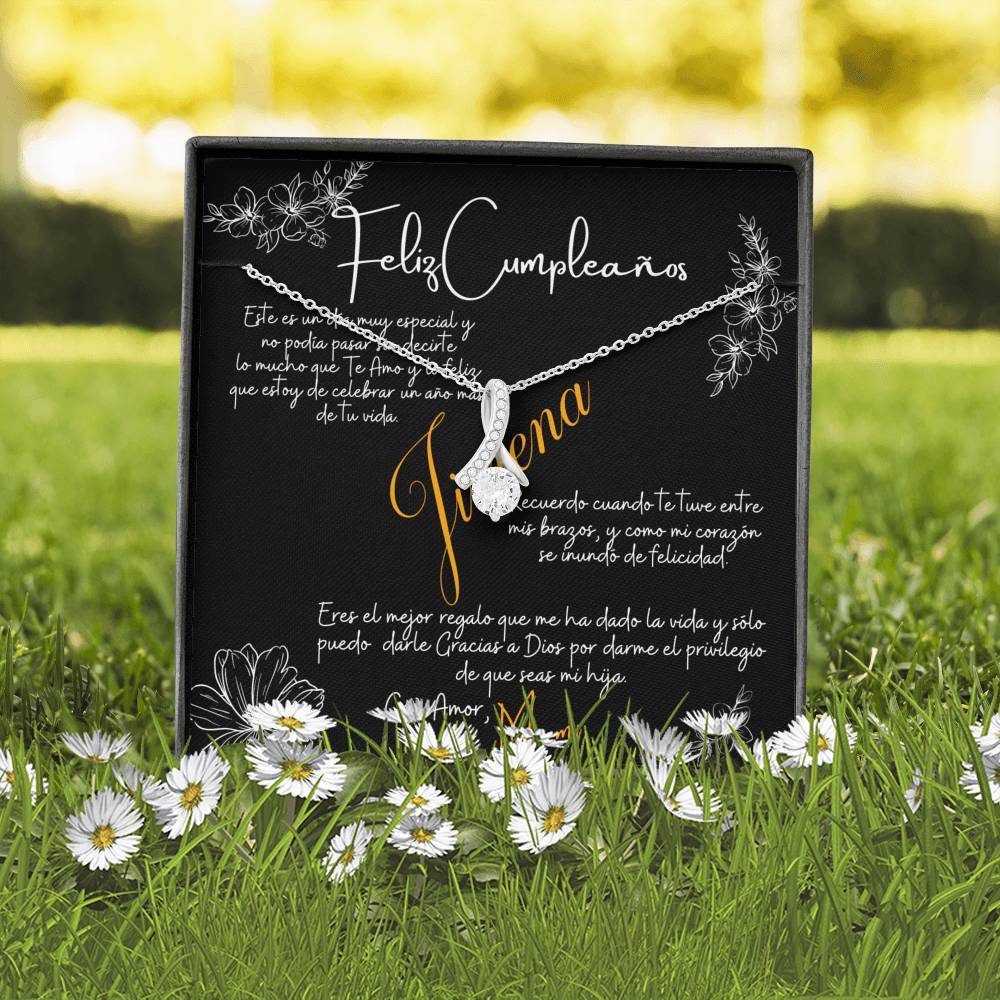 Collar de Regalo para cumpleaños para Hija. Collar Cinta con piedra. Personalizable Jewelry 