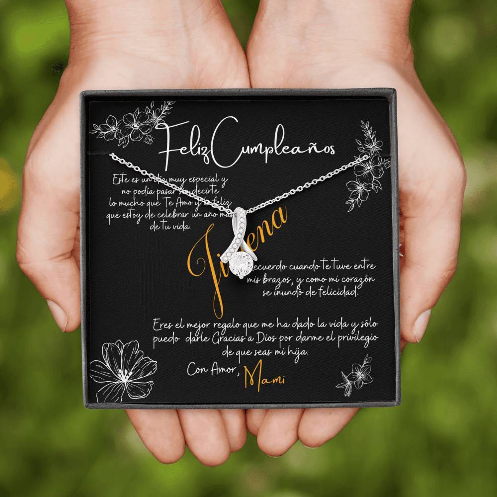 Collar de Regalo para cumpleaños para Hija. Collar Cinta con piedra. Personalizable Jewelry 