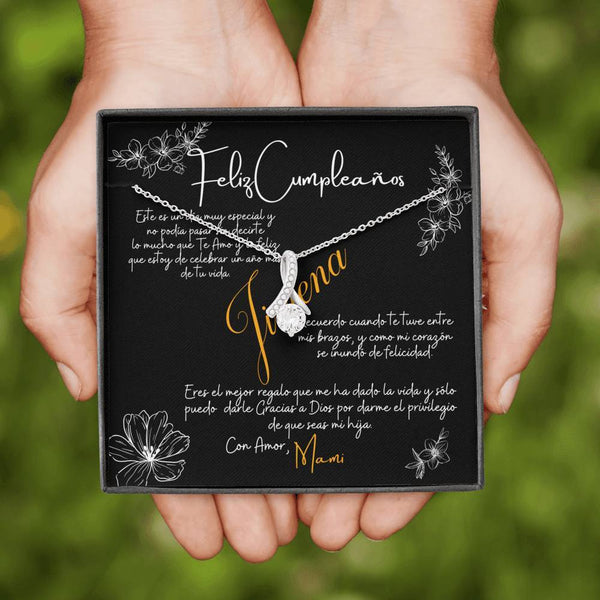 Collar de Regalo para cumpleaños para Hija. Collar Cinta con piedra. Personalizable Jewelry 