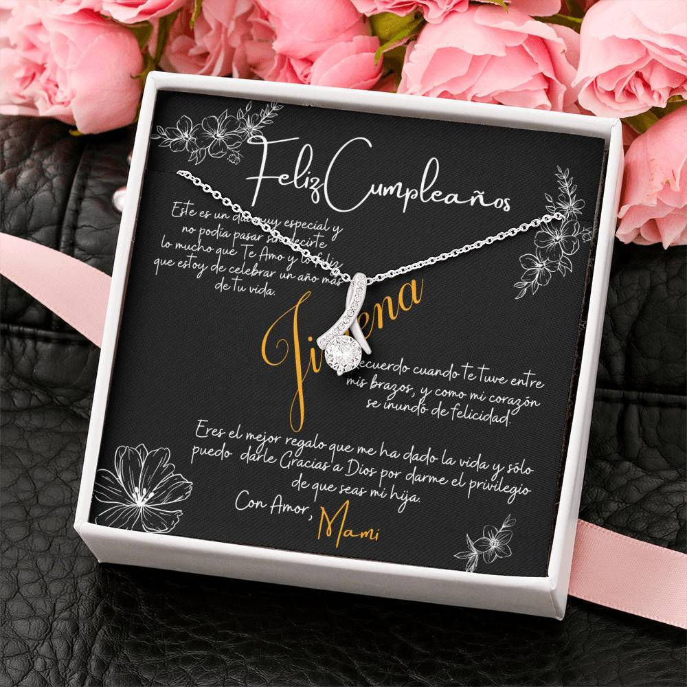 Collar de Regalo para cumpleaños para Hija. Collar Cinta con piedra. Personalizable Jewelry 