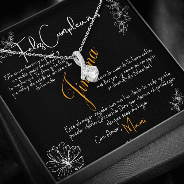 Collar de Regalo para cumpleaños para Hija. Collar Cinta con piedra. Personalizable Jewelry 