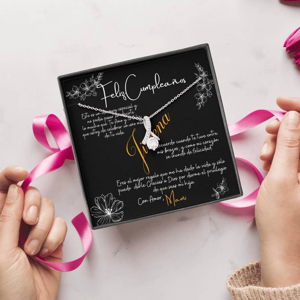 Collar de Regalo para cumpleaños para Hija. Collar Cinta con piedra. Personalizable Jewelry 