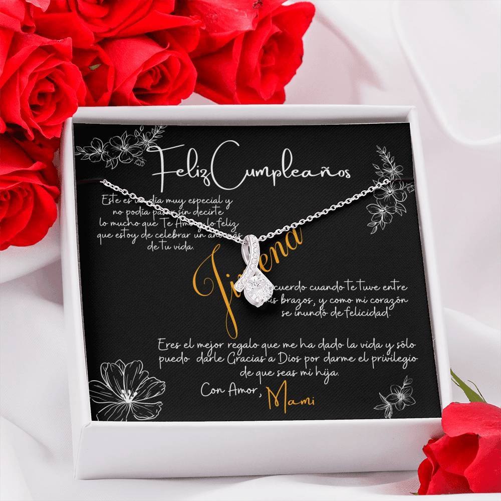 Collar de Regalo para cumpleaños para Hija. Collar Cinta con piedra. Personalizable Jewelry 