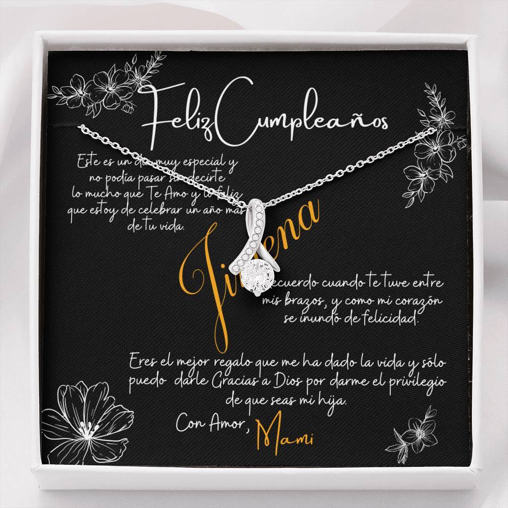 Collar de Regalo para cumpleaños para Hija. Collar Cinta con piedra. Personalizable Jewelry 