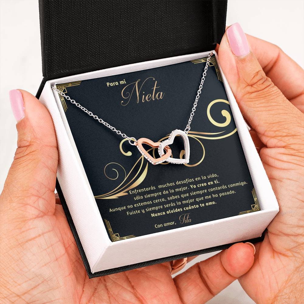 Collar Dos Corazones para Regalar a Hija, Nieta, Amiga. Collar Nudo Amor. Personalizable. Jewelry/LoveKnot 