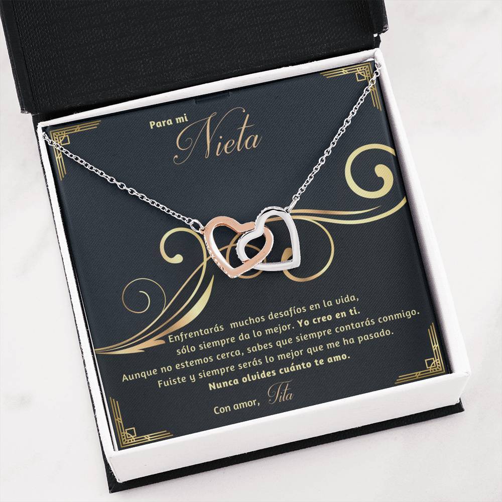 Collar Dos Corazones para Regalar a Hija, Nieta, Amiga. Collar Nudo Amor. Personalizable. Jewelry/LoveKnot Interlocking Heart Necklace 