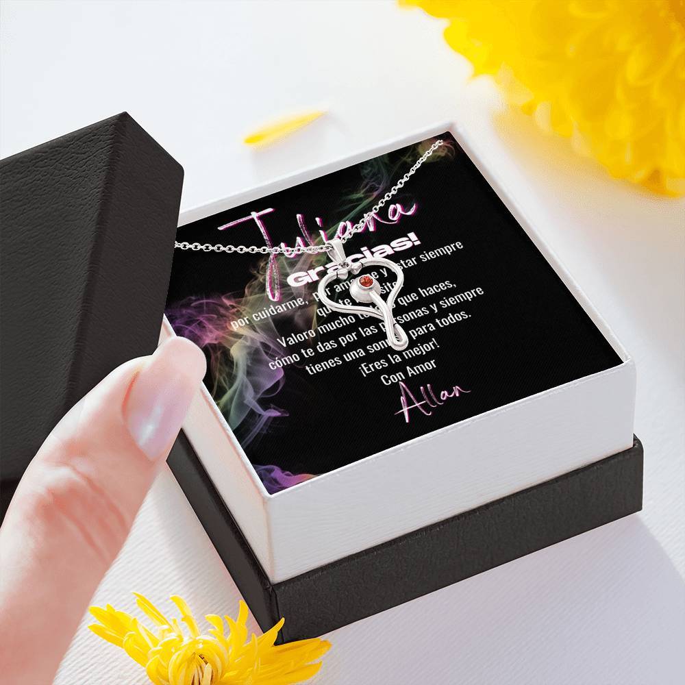 Collar Estetoscopio Swarovski® rojo certificado para enfermera, doctora, anestesista... Trabajadoras de la Salud Jewelry 