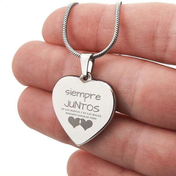 Collar 'Eternity Love': Corazón Grabado Personalizado en Acero Inoxidable o Oro Amarillo de 18K Jewelry/EngravedHeart ShineOn Fulfillment 