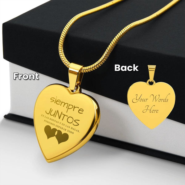 Collar 'Eternity Love': Corazón Grabado Personalizado en Acero Inoxidable o Oro Amarillo de 18K Jewelry/EngravedHeart ShineOn Fulfillment 