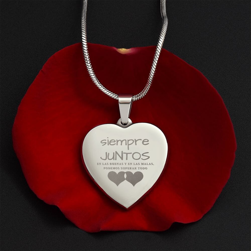 Collar 'Eternity Love': Corazón Grabado Personalizado en Acero Inoxidable o Oro Amarillo de 18K Jewelry/EngravedHeart ShineOn Fulfillment Polished Stainless Steel No 