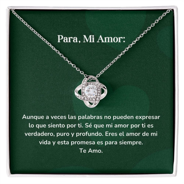 Collar Nudo de Amor - Aunque a veces las palabras no pueden expresar lo que siento por ti. Jewelry/LoveKnot Acabado en oro blanco de 14 k Standard Box 