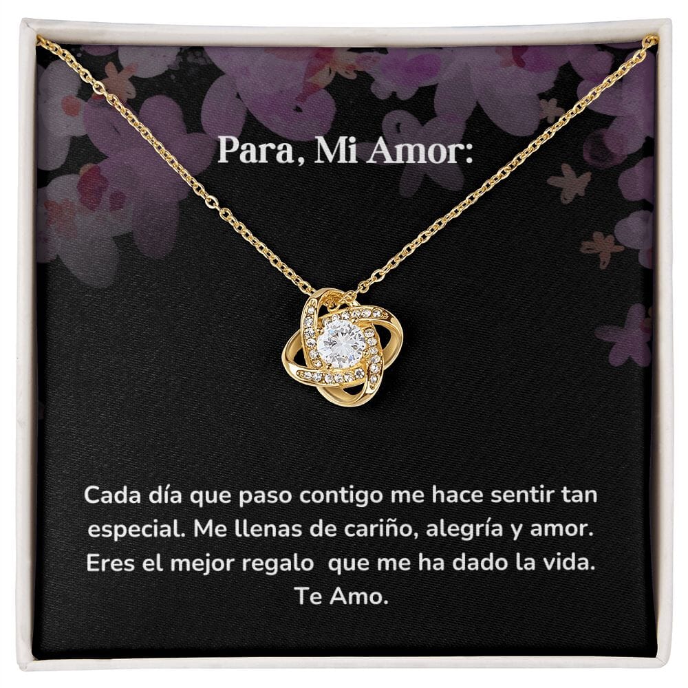 Collar Nudo de Amor - Cada día que paso contigo me hace sentir tan especial. Jewelry ShineOn Fulfillment Acabado en Oro Amarillo de 18 quilates. Cajita Estandard (GRATIS) 