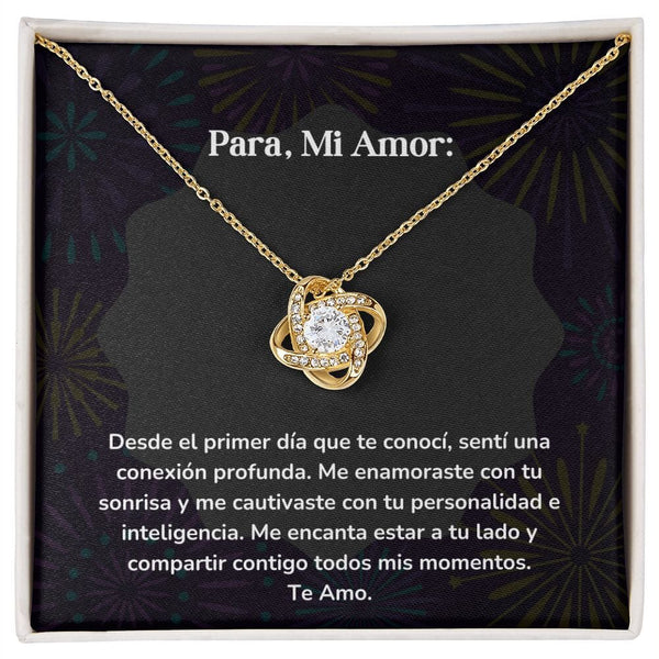 Collar Nudo de Amor - Desde el primer día que te conocí, sentí una conexión profunda. Jewelry ShineOn Fulfillment Acabado en Oro Amarillo de 18 quilates. Cajita Estandard (GRATIS) 