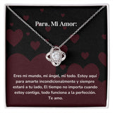 Collar Nudo de Amor - Eres mi mundo, mi ángel, mi todo. Jewelry ShineOn Fulfillment Acabado en oro blanco de 14 k Cajita Estandard (GRATIS) 