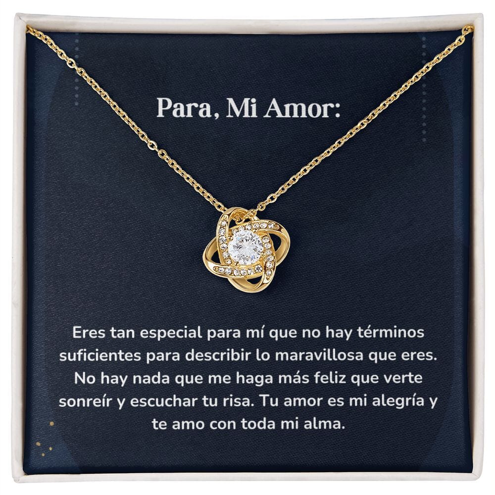 Collar Nudo de Amor - Eres tan especial para mí Jewelry/LoveKnot Acabado en Oro Amarillo de 18 quilates. Cajita Estandard (GRATIS) 