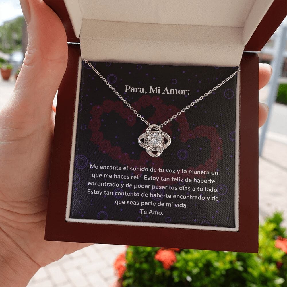 Collar Nudo de Amor - Me encanta el sonido de tu voz y la manera en que me haces reír. Jewelry ShineOn Fulfillment 