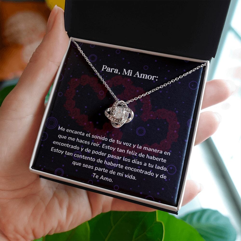 Collar Nudo de Amor - Me encanta el sonido de tu voz y la manera en que me haces reír. Jewelry ShineOn Fulfillment 