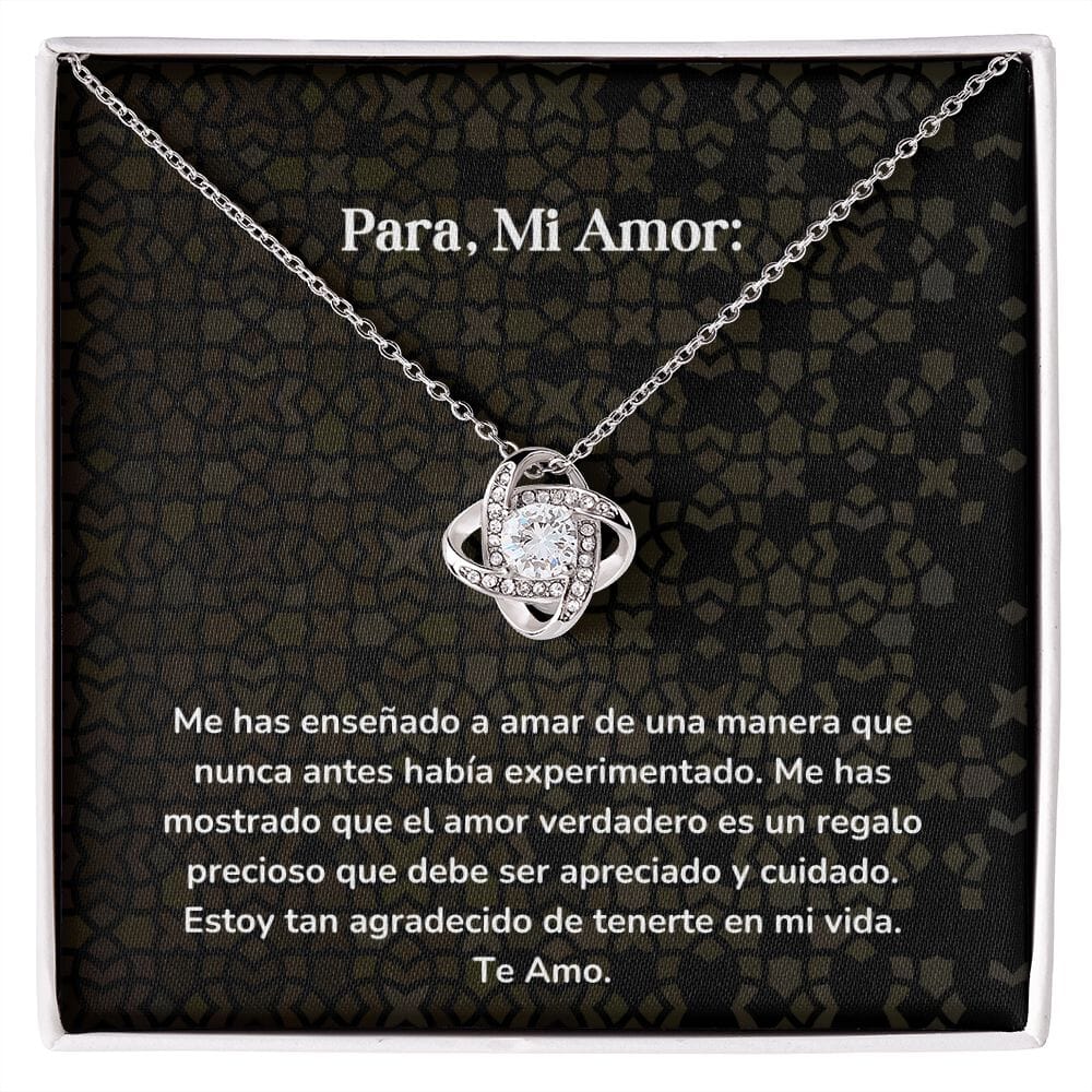 Collar Nudo de Amor - Me has enseñado a amar Jewelry ShineOn Fulfillment Acabado en oro blanco de 14 k Cajita Estandard (GRATIS) 