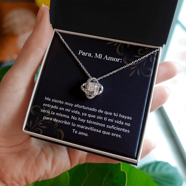 Collar Nudo de Amor - Me siento muy afortunado de que tú hayas entrado en mi vida Jewelry ShineOn Fulfillment 