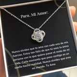 Collar Nudo de Amor - Nunca olvides que te amo con cada una de mis fuerzas. Jewelry ShineOn Fulfillment 