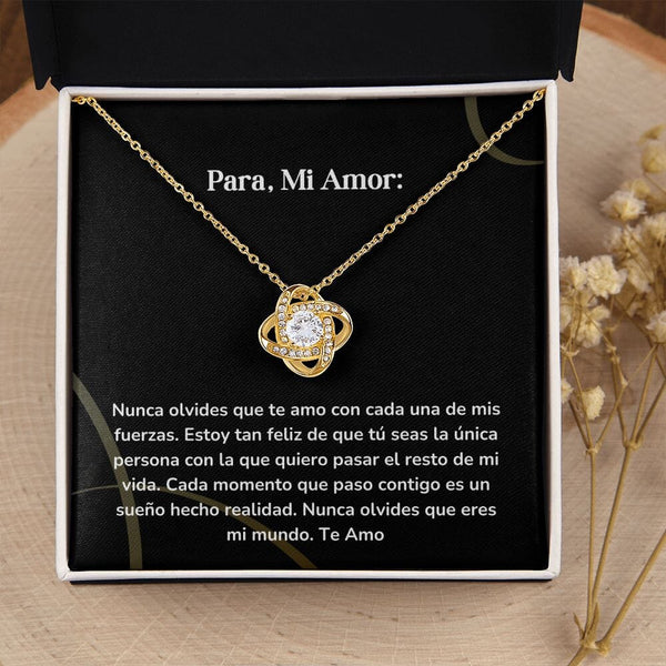 Collar Nudo de Amor - Nunca olvides que te amo con cada una de mis fuerzas. Jewelry ShineOn Fulfillment 