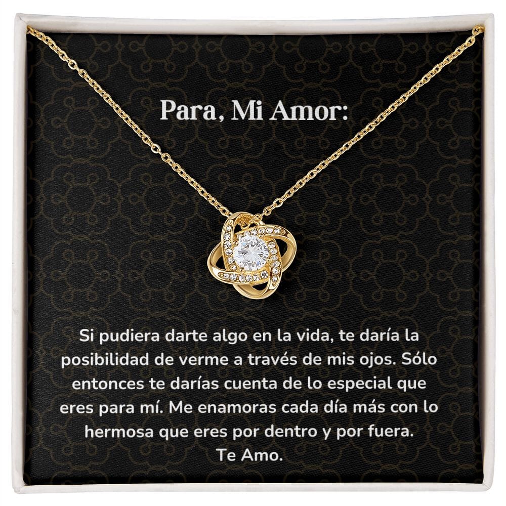 Collar Nudo de Amor - Si pudiera darte algo en la vida, te daría la posibilidad de verme a través de mis ojos Jewelry ShineOn Fulfillment Acabado en Oro Amarillo de 18 quilates. Cajita Estandard (GRATIS) 