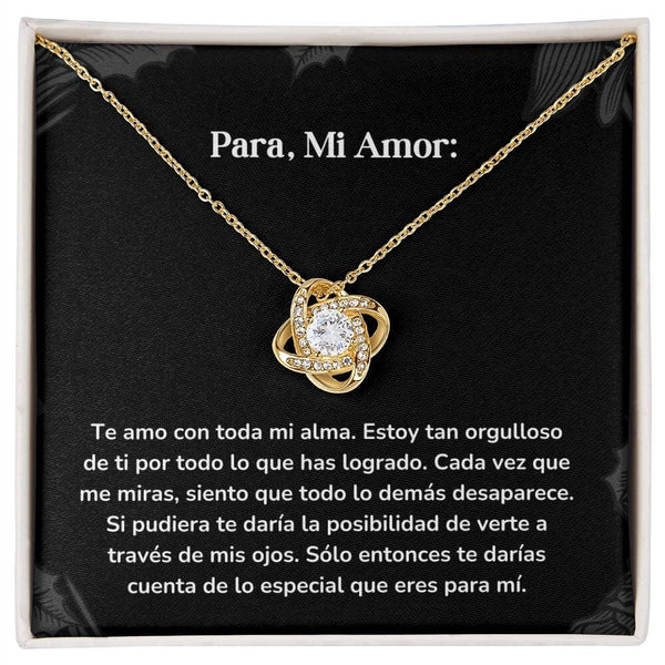 Collar Nudo de Amor - Te amo con toda mi alma. Jewelry ShineOn Fulfillment Acabado en Oro Amarillo de 18 quilates. Cajita Estandard (GRATIS) 