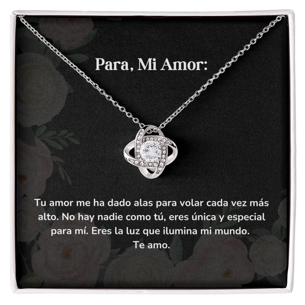 Collar Nudo de Amor - Tu amor me ha dado alas para volar cada vez más alto. Jewelry ShineOn Fulfillment Acabado en oro blanco de 14 k Cajita Estandard (GRATIS) 