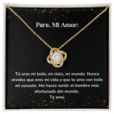 Collar Nudo de Amor - Tú eres mi todo, mi cielo, mi mundo Jewelry ShineOn Fulfillment Acabado en Oro Amarillo de 18 quilates. Cajita Estandard (GRATIS) 