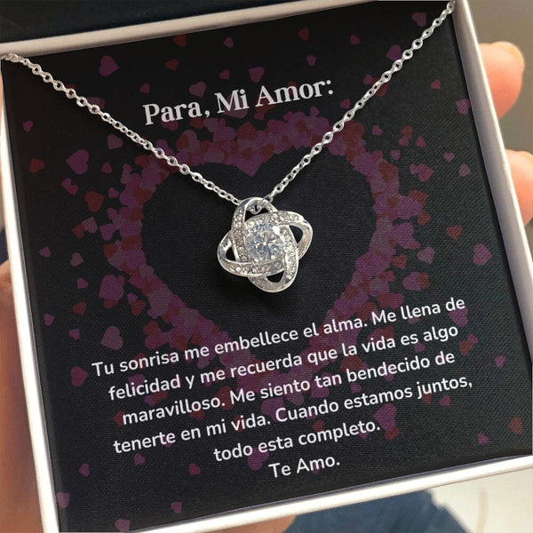 Collar Nudo de Amor - Tu sonrisa me embellece el alma. Jewelry ShineOn Fulfillment 