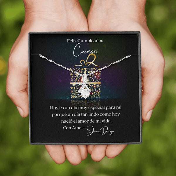 Collar para el amor de mi vida en su cumpleaños - Collar Lazo con piedra. Jewelry 