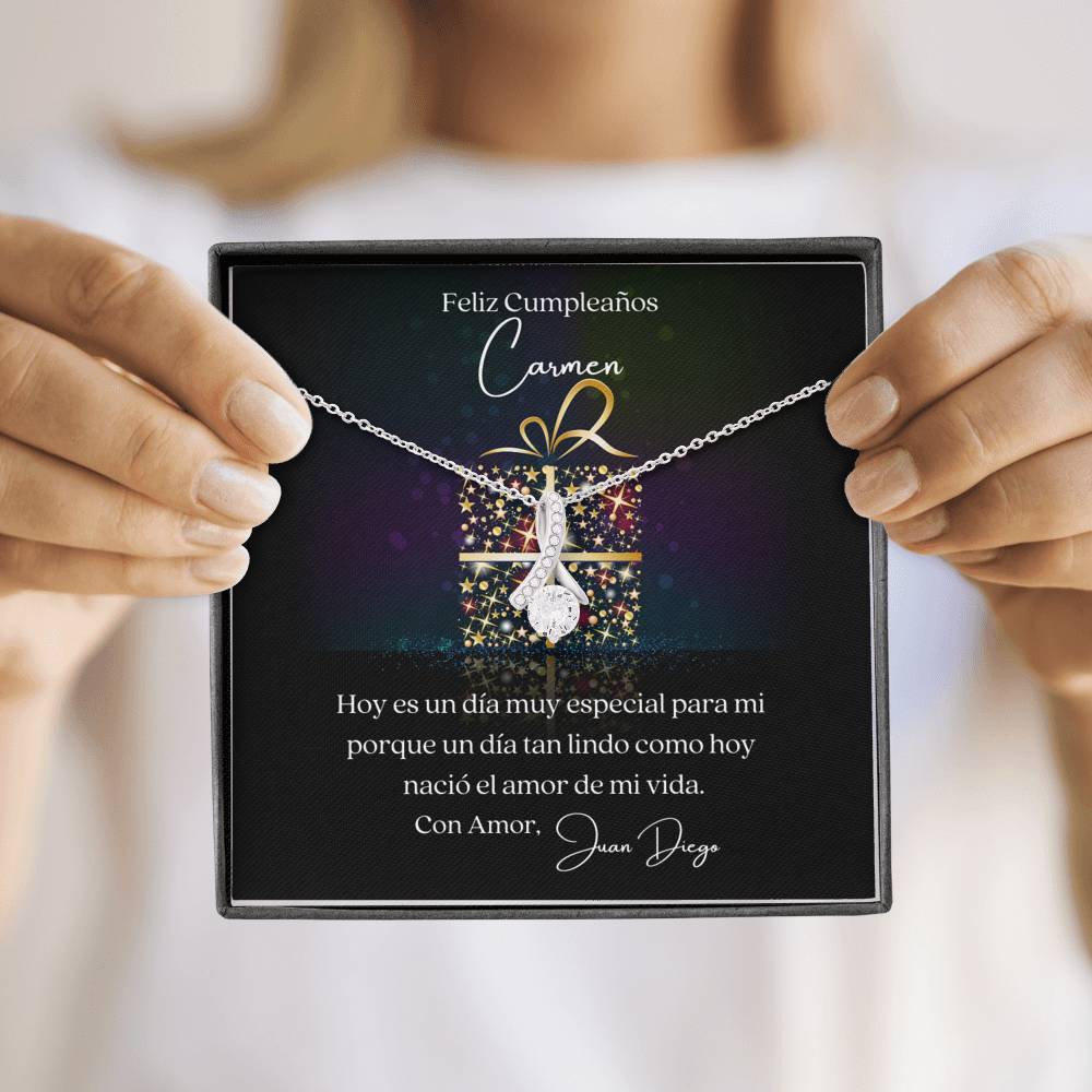 Collar para el amor de mi vida en su cumpleaños - Collar Lazo con piedra. Jewelry 